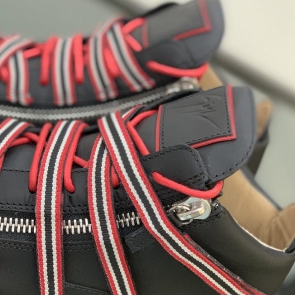 giuseppe zanotti NIB red/blk multi strap midtops - Picture 9 of 13